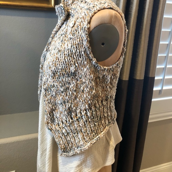 Anthropologie Sweater Vest with Cotton Fabric - Picture 4 of 9